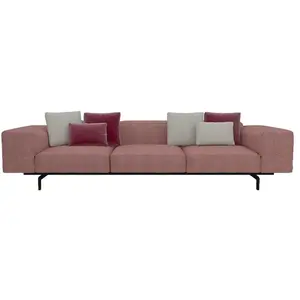 KARTELL canapé à 3 places LARGO (Rose - Tissu Gubbio et acier peint)