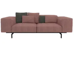KARTELL canapé à 2 places LARGO (Rose - Tissu Gubbio et acier peint)