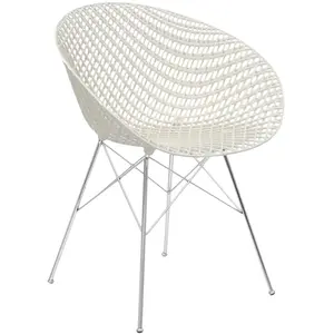 Kartell Chaise Smatrik (Blanc / Chrome - Polycarbonate Coloré Dans La ... pas cher
