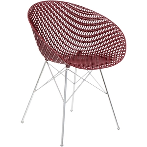 Kartell Chaise Smatrik (Prune / Chrome - Polycarbonate Coloré Dans La... pas cher
