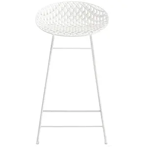Kartell Smatrik Stool, Tabouet, Blanc avec Structure Blanche