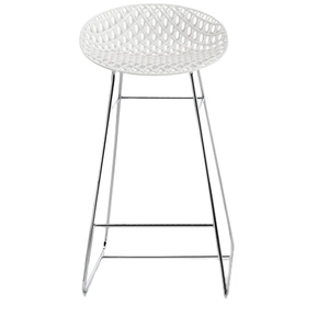 Comparateur de prix : Tabouret de bar Smatrik - blanc/chrome Kartell