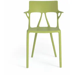 Chaise avec accoudoirs verte A.I - Kartell pas cher