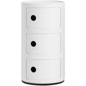 Comparateur de prix : Kartell Componibili Recycled,Meuble Conteneur 3 éléments, Blanc opaque