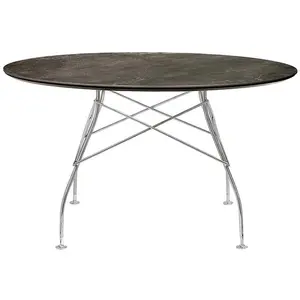 Table Glossy - bronze vielli - chrome - rond Kartell