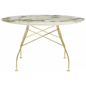 Table Glossy - Symphonie - doré - rond Kartell pas cher