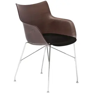 Comparateur de prix : Kartell Chaise Avec Accoudoirs Q/Wood (Foncé, Base Chromée - Frêne,...