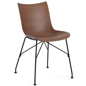 Chaise P/Wood - bois foncé/noir Kartell