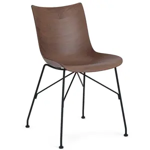 KARTELL chaise P/WOOD SMART WOOD (Foncé, base noire - frêne et acier) pas cher