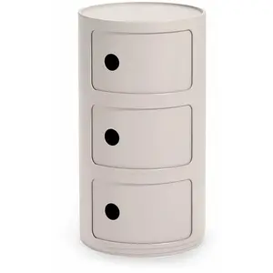 Comparateur de prix : Table de chevet Componibili Bio design crème 3 tiroirs - Kartell