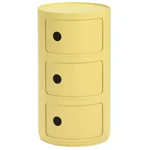 Comparateur de prix : Table de chevet jaune 3 tiroirs Componibili Bio - Kartell