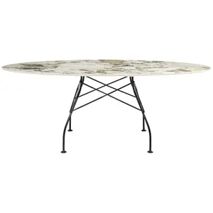 Table Glossy - Symphonie - noir - oval Kartell pas cher