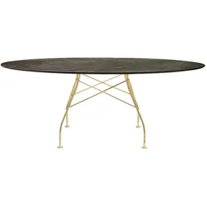 Table Glossy - bronze vielli - doré - oval Kartell