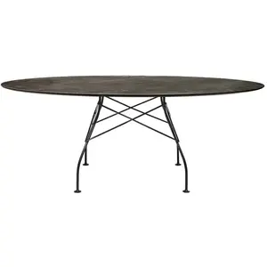 Table Glossy - bronze vielli - noir - oval Kartell pas cher
