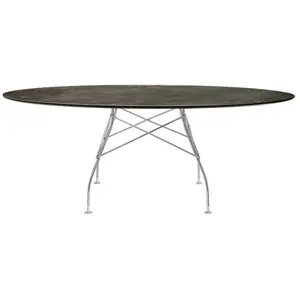Table Glossy - bronze vielli - chrome - oval Kartell