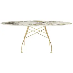 Table Glossy - Symphonie - doré - oval Kartell