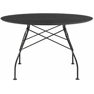 Table Glossy - marbre noir - noir - rond Kartell