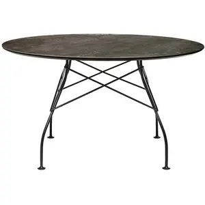 Table Glossy - bronze vielli - noir - rond Kartell