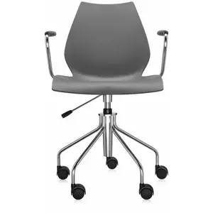 Chaise à roulettes avec accoudoirs anthracite Maui - Kartell pas cher
