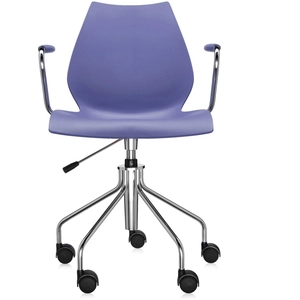 Chaise rotative à accoudoirs Maui - bleu marine Kartell pas cher
