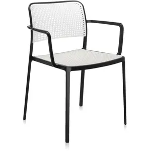 Kartell Set De 2 Fauteuils Audrey (Structure Peinte En Noir/ Assise Bl... pas cher