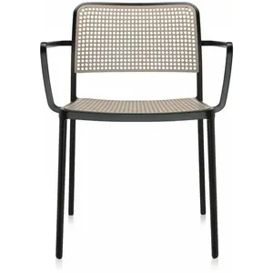 Chaise avec accoudoirs sable et noir Audrey - Kartell pas cher