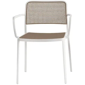 Chaise avec accoudoirs sable et blanche Audrey - Kartell