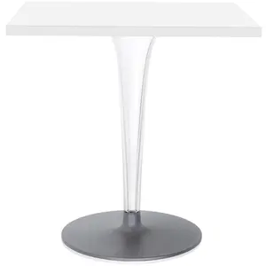 KARTELL table basse TOPTOP plateau carré et pied et base ronds (Blanc ... pas cher