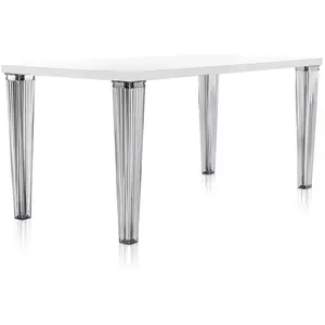 KARTELL Table TOP TOP plateau en verre dim. 160x72x80 (Blanc - pleatea...