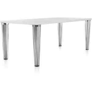 KARTELL Table TOP TOP plateau en verre dim. 190x72x90 (Blanc - pleatea...