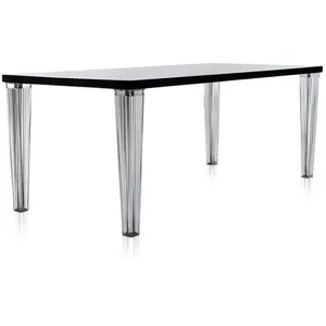 KARTELL Table TOP TOP plateau en verre dim. 190x72x90 (Noir - pleateau...