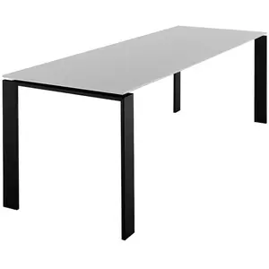 KARTELL table FOUR 223x79xH72 cm (Plateau blanc - Pieds noir - Plateau...