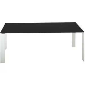 KARTELL table FOUR 190x79xH72 cm (Plateau noir - Pieds blancs - Platea...