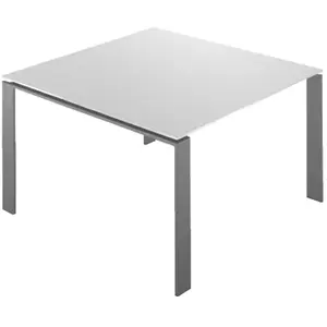KARTELL table FOUR 128x128xH72 cm (Plateau blanc - Pieds aluminium - P...