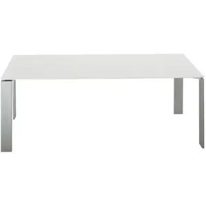 KARTELL table FOUR 190x79xH72 cm (Plateau blanc - Pieds aluminium - Pl...