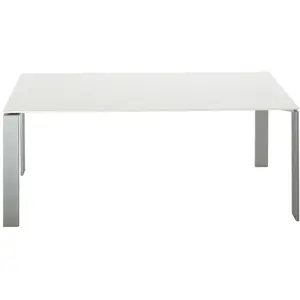 KARTELL table FOUR 158x79xH72 cm (Plateau blanc - Pieds aluminium - Pl...