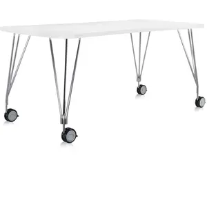 KARTELL table sur roulettes MAX (L 160 cm / Blanc zinc - Pleateau lami...