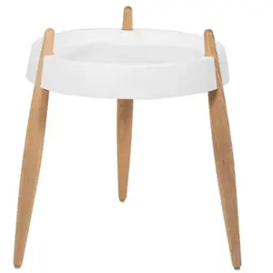 ZAFFERANO Table basse LIOLÀ h47 cm Blanc - Frêne Naturel pas cher