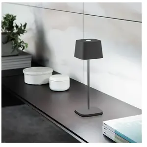 Comparateur de prix : Zafferano Lampe de table LED rechargeable et dimmable Ofelia Pro Gris Foncé