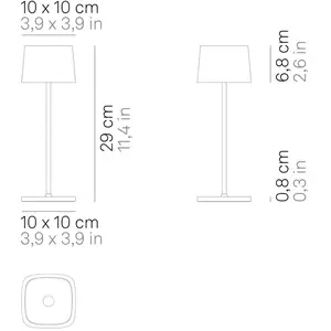 Comparateur de prix : Zafferano Lampe de table LED Ofelia Pro Sand, rechargeable et dimmable