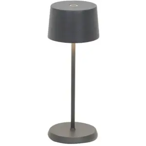 Zafferano OLIVIA PRO MICRO LED lampe de table Gris foncé rechargeable ... pas cher