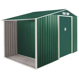 FRANKYSTAR Metalgreen - Abri de jardin avec bûcher en métal galvanisé 278x127 cm pas cher