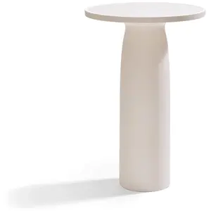 QEEBOO table haute pour l'intérieur et l'extérieur TOTO avec plateau en verre Ø 70 cm (Warm white - Polyéthylène et verre) pas cher