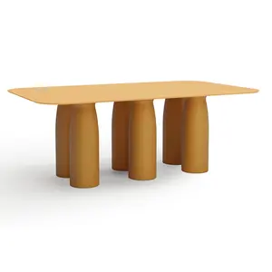 QEEBOO table rectangulaire pour l'intérieur et l'extérieur TOTO avec plateau en HPL (Yellow Canary - Polyéthylène et HPL) pas cher