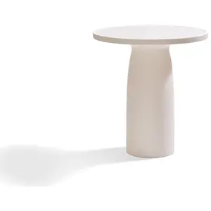 QEEBOO table pour l'intérieur et l'extérieur TOTO avec plateau en verre Ø 70 cm (Warm white - Polyéthylène et verre) pas cher