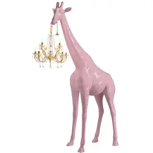 QEEBOO lampadaire GIRAFFE IN LOVE M (Rose - Polyéthylène) pas cher
