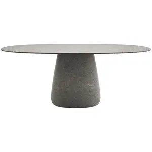 QEEBOO table pour l'extérieur COBBLE avec le plateau en GRÈS 190 cm (G...