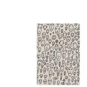 Qeeboo CARPET FLOATING FACES WHITE pas cher