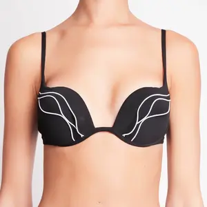 La Perla - Haut de maillot de bain push-up Waves noir T.75C pas cher