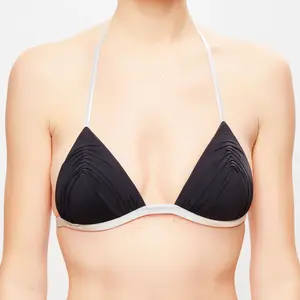 La Perla - Haut de maillot triangle Waves noir/argenté T.80C pas cher